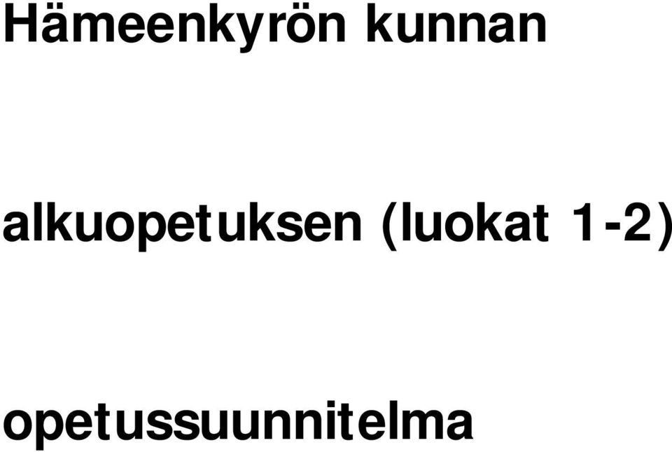 alkuopetuksen