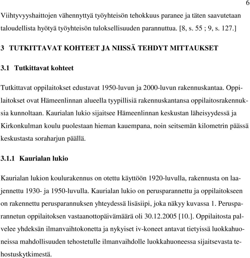 Oppilaitokset ovat Hämeenlinnan alueella tyypillisiä rakennuskantansa oppilaitosrakennuksia kunnoltaan.