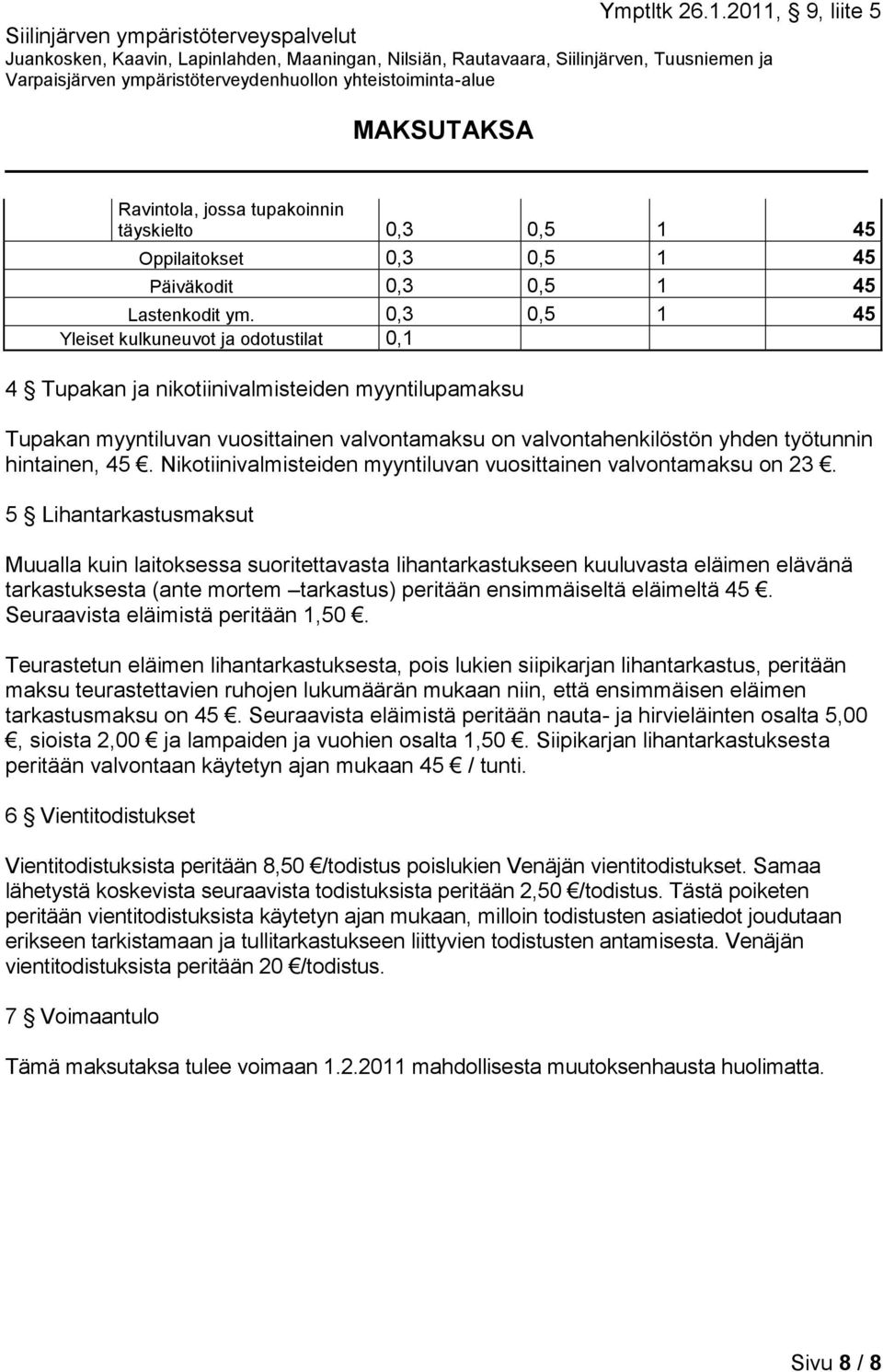 Nikotiinivalmisteiden myyntiluvan ttainen valvontamaksu on 23.