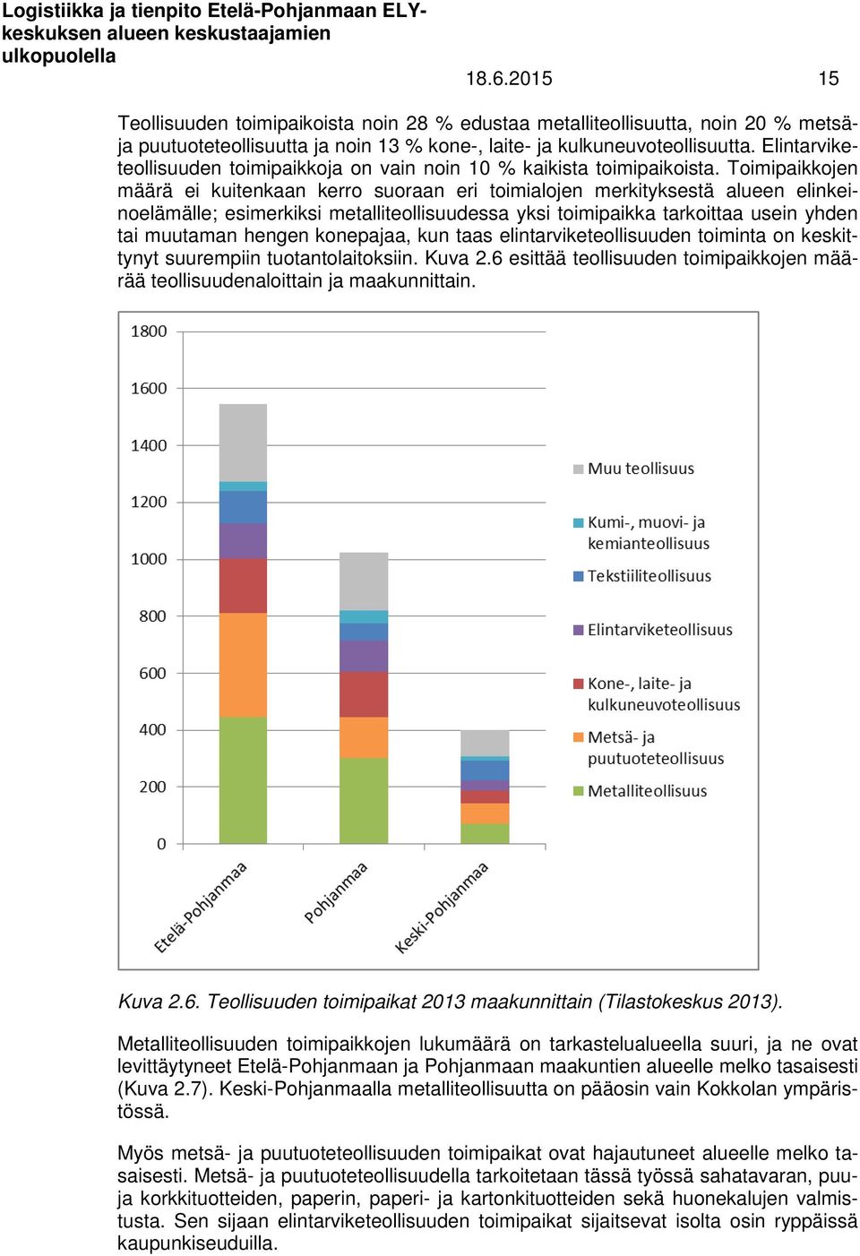 Toimipaikkojen määrä ei kuitenkaan kerro suoraan eri toimialojen merkityksestä alueen elinkeinoelämälle; esimerkiksi metalliteollisuudessa yksi toimipaikka tarkoittaa usein yhden tai muutaman hengen