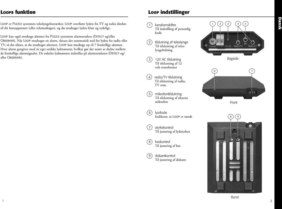 Loop kan også modtage alarmer fra Puzzle systemets alarmsendere (Detect og/eller Observer).