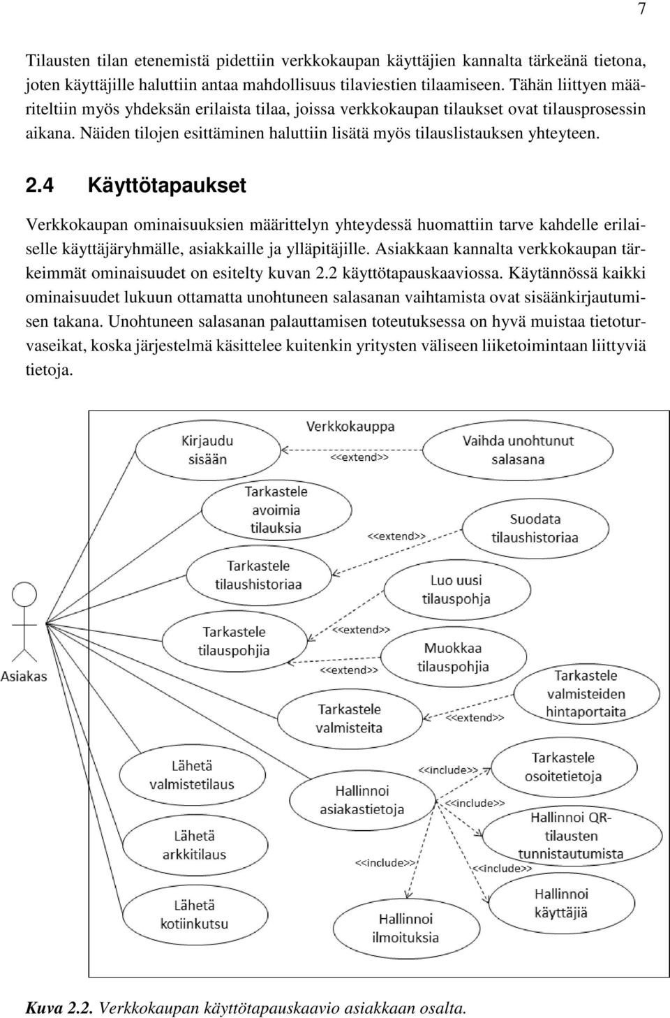 4 Käyttötapaukset Verkkokaupan ominaisuuksien määrittelyn yhteydessä huomattiin tarve kahdelle erilaiselle käyttäjäryhmälle, asiakkaille ja ylläpitäjille.