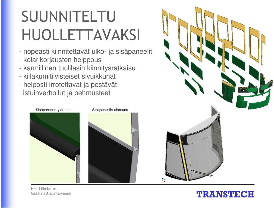 tuulilasin kiinnitysratkaisu - kiilakumitiivisteiset