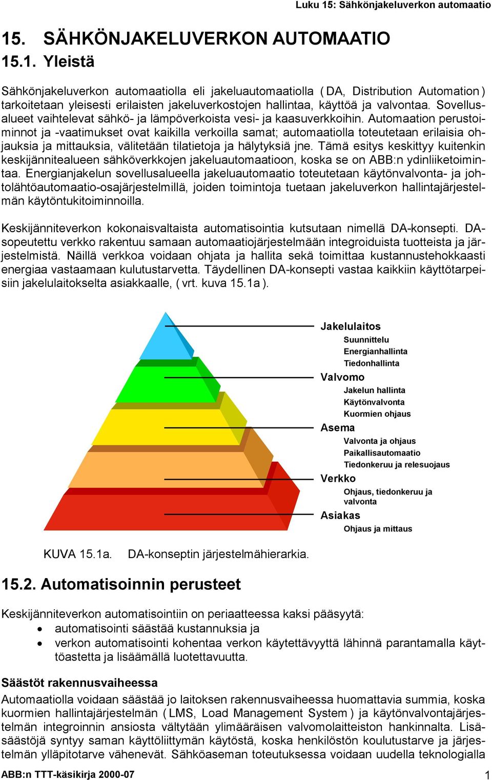 Automaation perustoiminnot ja -vaatimukset ovat kaikilla verkoilla samat; automaatiolla toteutetaan erilaisia ohjauksia ja mittauksia, välitetään tilatietoja ja hälytyksiä jne.