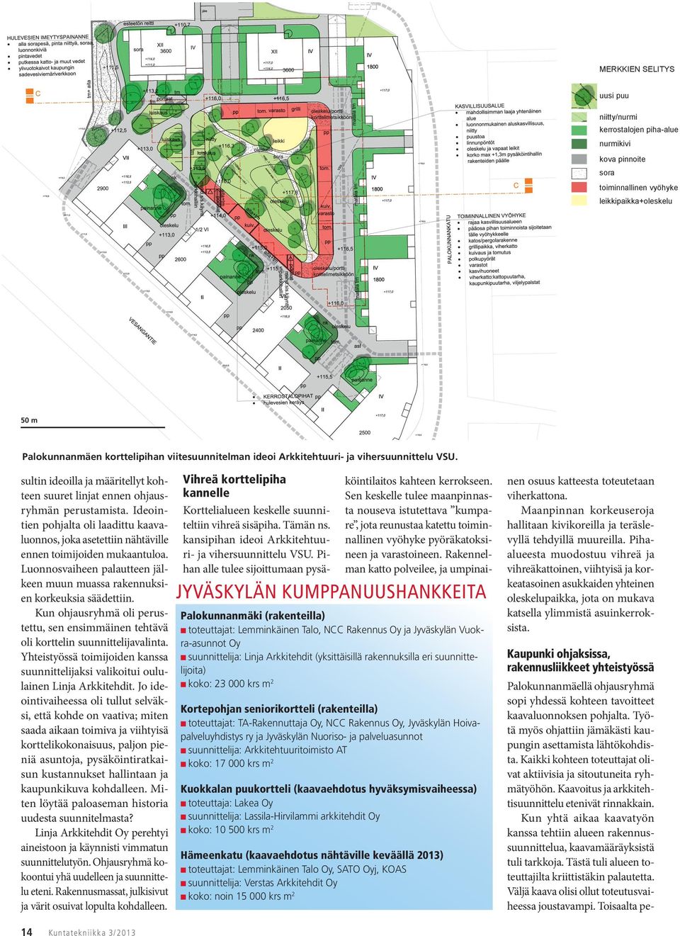 Ideointien pohjalta oli laadittu kaavaluonnos, joka asetettiin nähtäville ennen toimijoiden mukaantuloa. Luonnosvaiheen palautteen jälkeen muun muassa rakennuksien korkeuksia säädettiin.