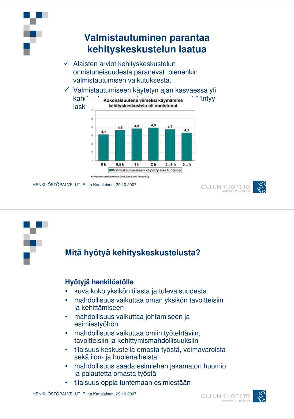 Hyötyjä henkilöstölle kuva koko yksikön tilasta ja tulevaisuudesta mahdollisuus vaikuttaa oman yksikön tavoitteisiin ja kehittämiseen mahdollisuus vaikuttaa johtamiseen ja esimiestyöhön