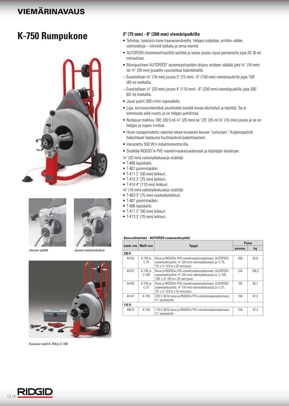 Monipuolinen AUTOFEED -automaattisyötön ohjaus voidaan säätää joko 5 8" (6 mm) tai 4" (20 mm) jouselle ruuvitalttaa kääntämällä.