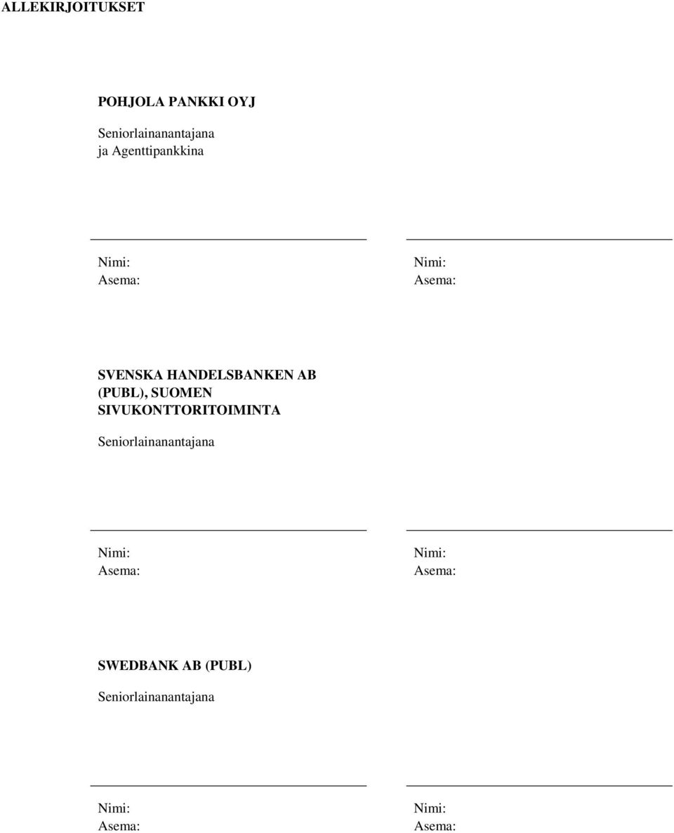 HANDELSBANKEN AB (PUBL), SUOMEN
