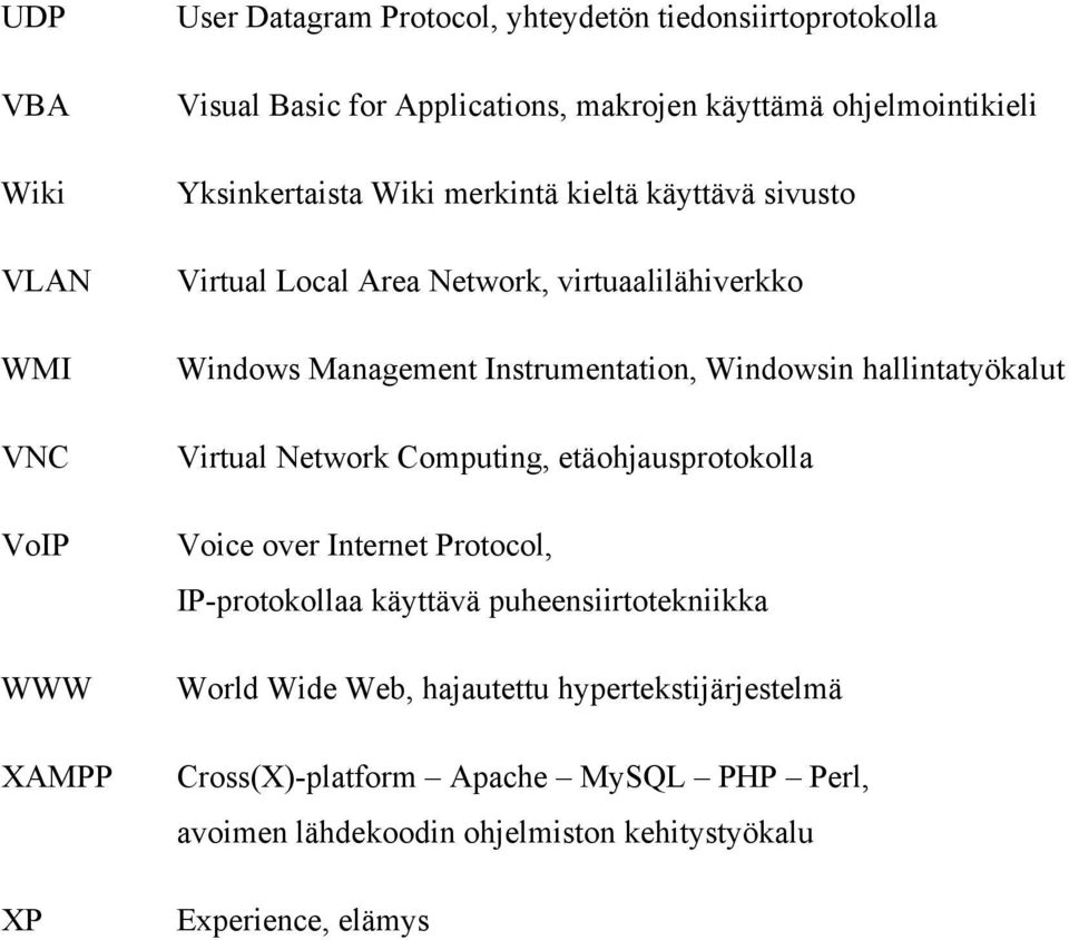 Instrumentation, Windowsin hallintatyökalut Virtual Network Computing, etäohjausprotokolla Voice over Internet Protocol, IP-protokollaa käyttävä