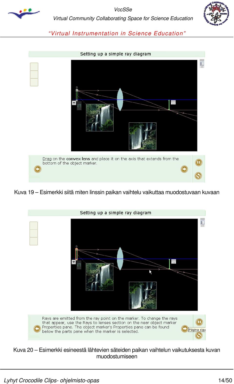 esineestä lähtevien säteiden paikan vaihtelun