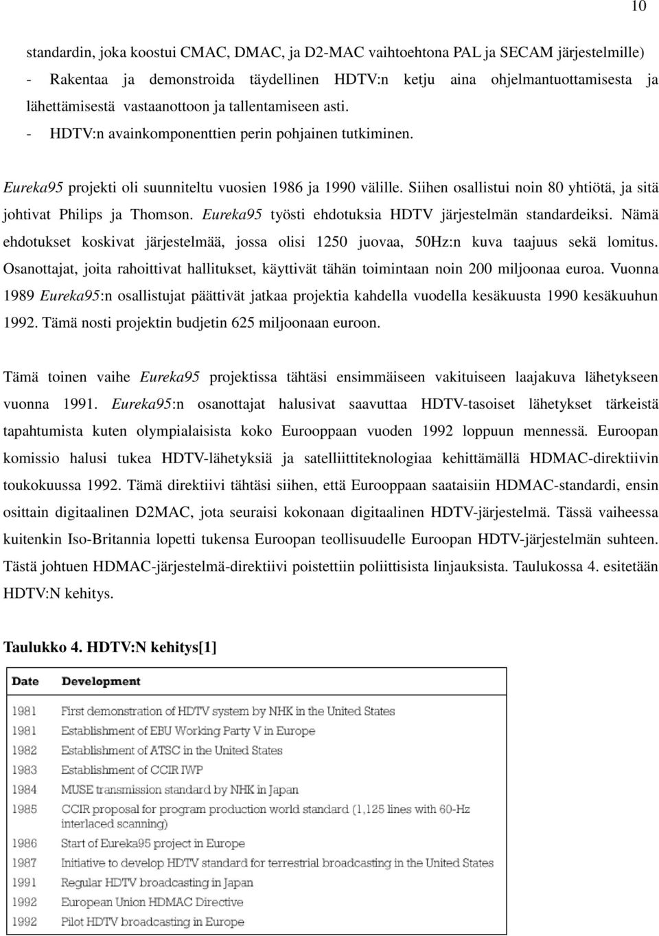 Siihen osallistui noin 80 yhtiötä, ja sitä johtivat Philips ja Thomson. Eureka95 työsti ehdotuksia HDTV järjestelmän standardeiksi.