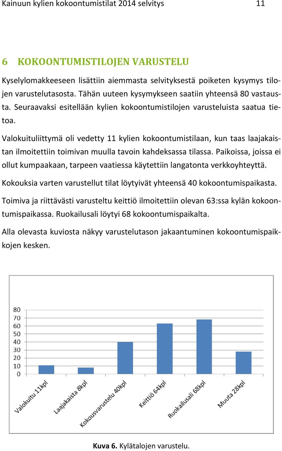 Valokuituliittymä oli vedetty 11 kylien kokoontumistilaan, kun taas laajakaistan ilmoitettiin toimivan muulla tavoin kahdeksassa tilassa.