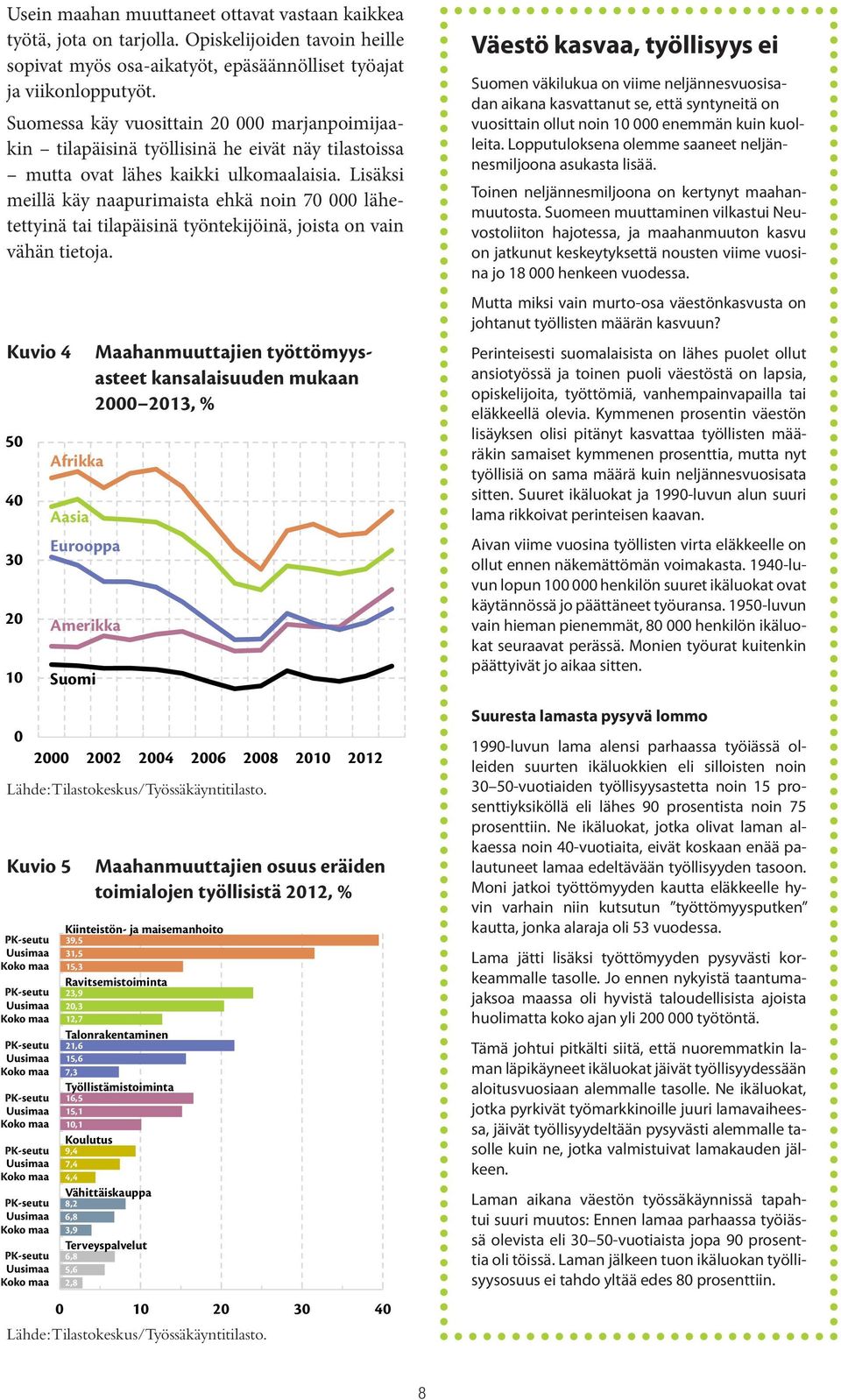 Lisäksi meillä käy naapurimaista ehkä noin 70 000 lähetettyinä tai tilapäisinä työntekijöinä, joista on vain vähän tietoja.