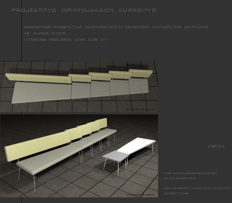 JULKISIIN TILOIHIN LOTTASTIINA HÄMÄLÄINEN, HENRI JUDIN 2011 VIMPULA - TOIMII