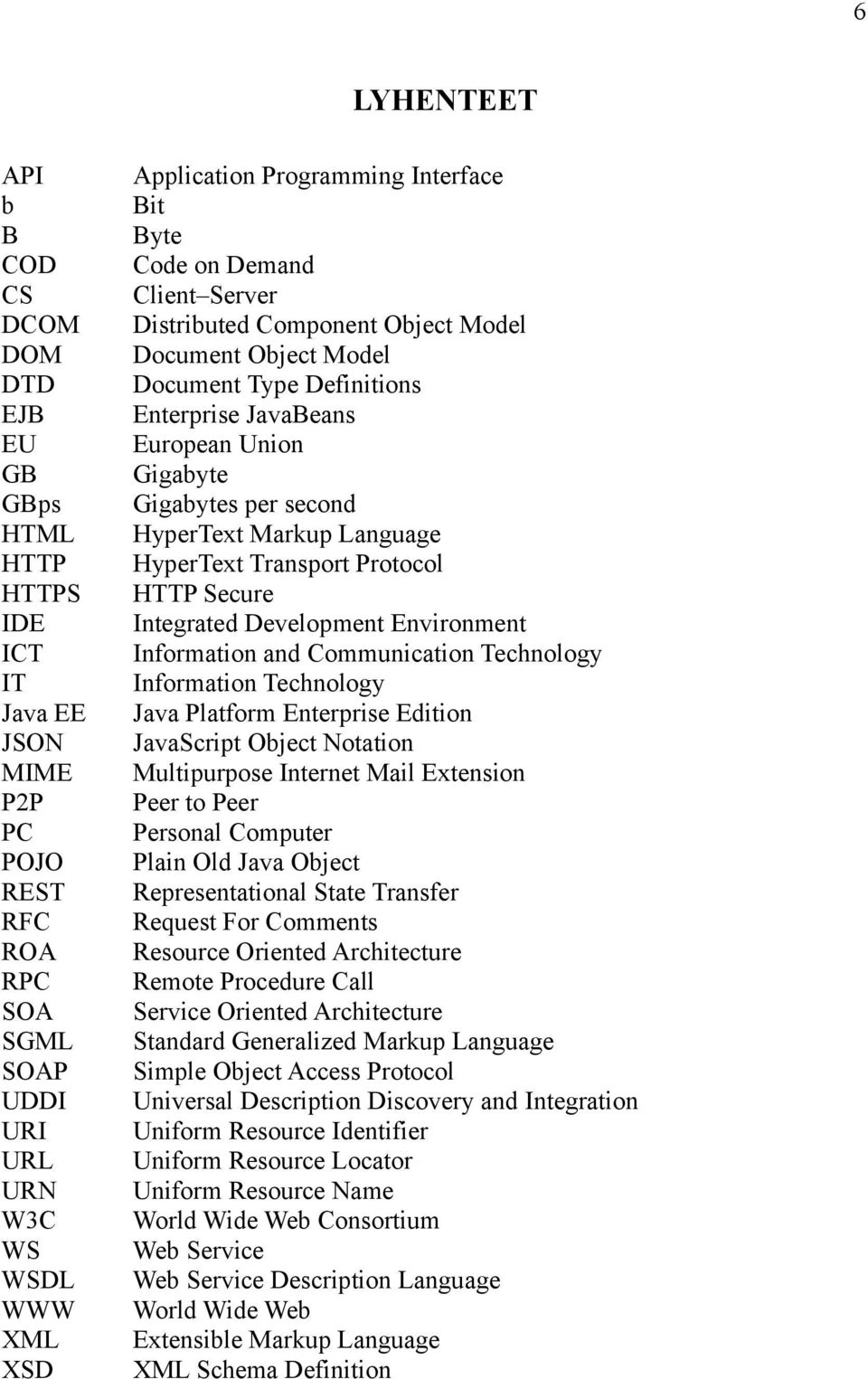 per second HyperText Markup Language HyperText Transport Protocol HTTP Secure Integrated Development Environment Information and Communication Technology Information Technology Java Platform