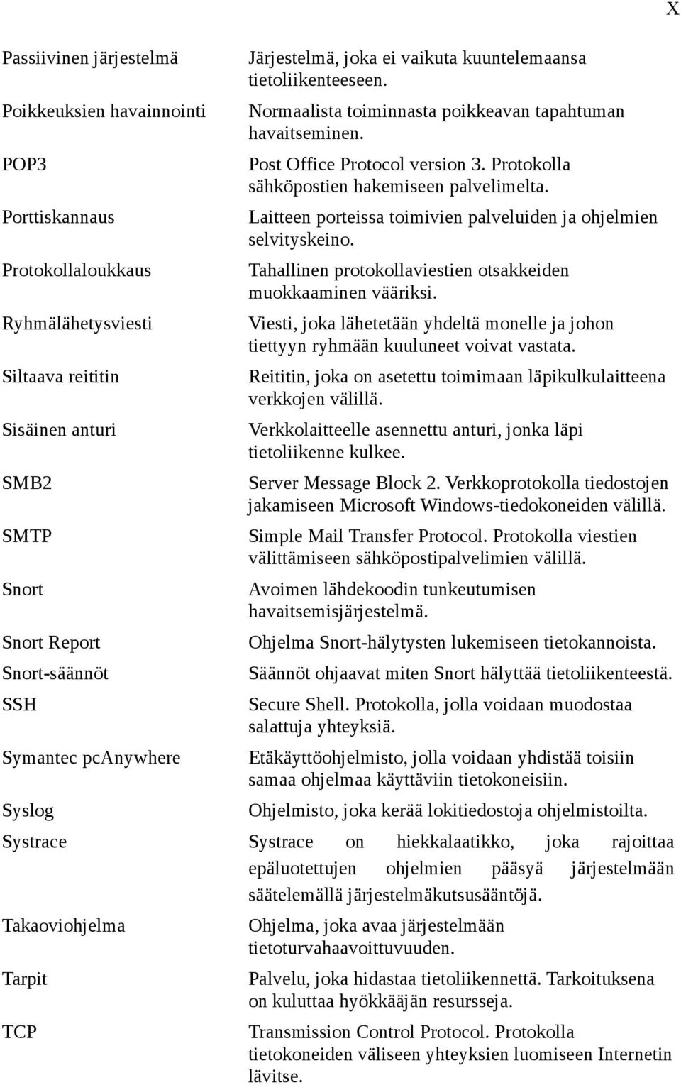 Post Office Protocol version 3. Protokolla sähköpostien hakemiseen palvelimelta. Laitteen porteissa toimivien palveluiden ja ohjelmien selvityskeino.