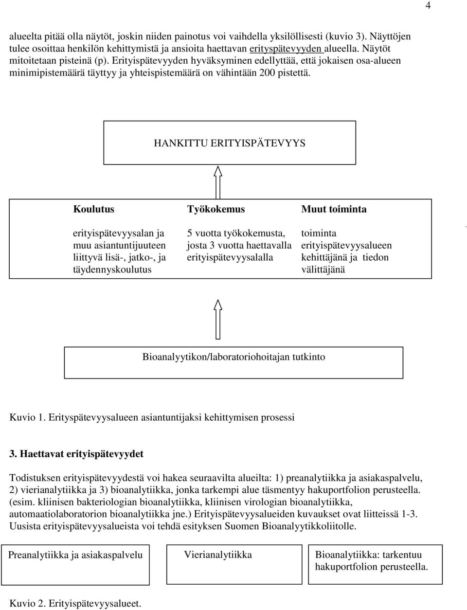 HANKITTU ERITYISPÄTEVYYS Koulutus Työkokemus Muut toiminta erityispätevyysalan ja 5 vuotta työkokemusta, toiminta muu asiantuntijuuteen josta 3 vuotta haettavalla erityispätevyysalueen liittyvä