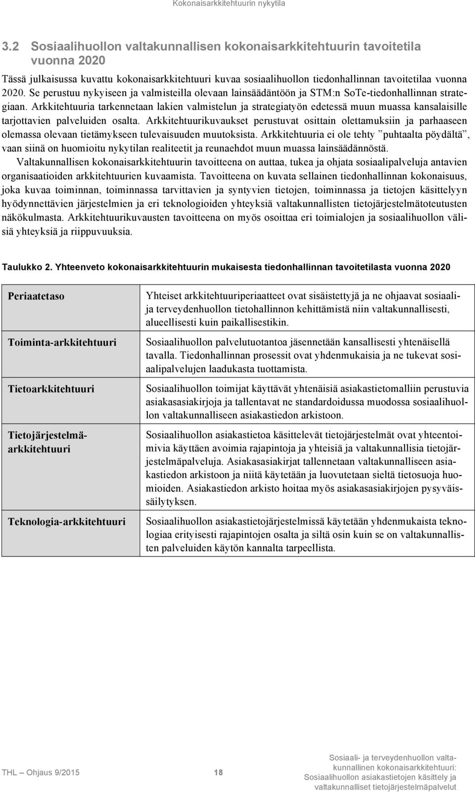 Se perustuu nykyiseen ja valmisteilla olevaan lainsäädäntöön ja STM:n SoTe-tiedonhallinnan strategiaan.