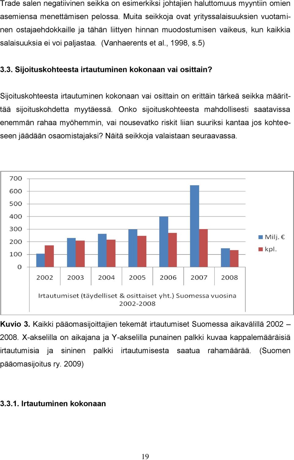 3. Sijoituskohteesta irtautuminen kokonaan vai osittain? Sijoituskohteesta irtautuminen kokonaan vai osittain on erittäin tärkeä seikka määrittää sijoituskohdetta myytäessä.