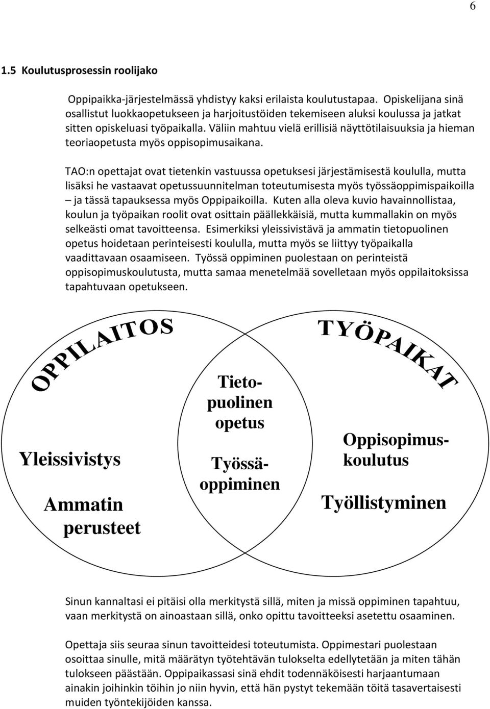 Väliin mahtuu vielä erillisiä näyttötilaisuuksia ja hieman teoriaopetusta myös oppisopimusaikana.