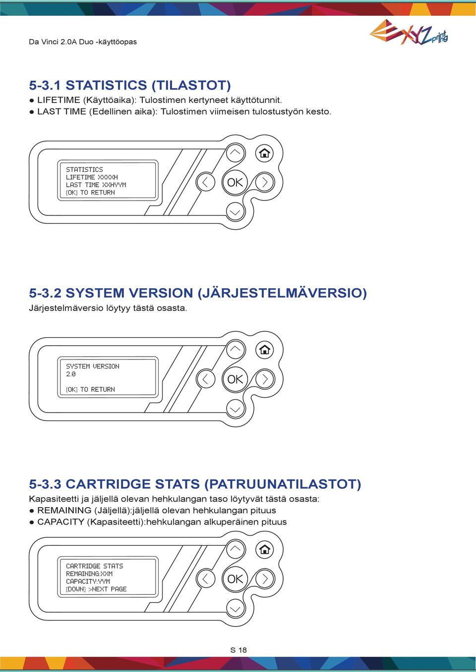 2 SYSTEM VERSION (JÄRJESTELMÄVERSIO) Järjestelmäversio löytyy tästä osasta. 5-3.