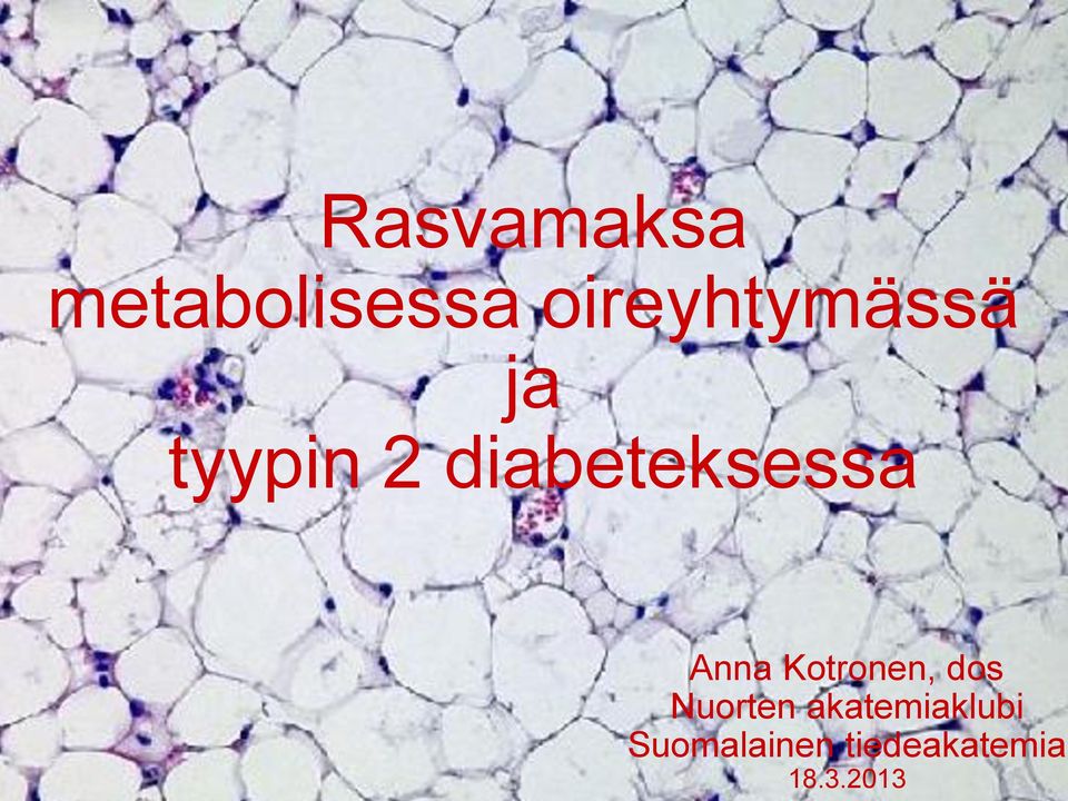 diabeteksessa Anna Kotronen, dos