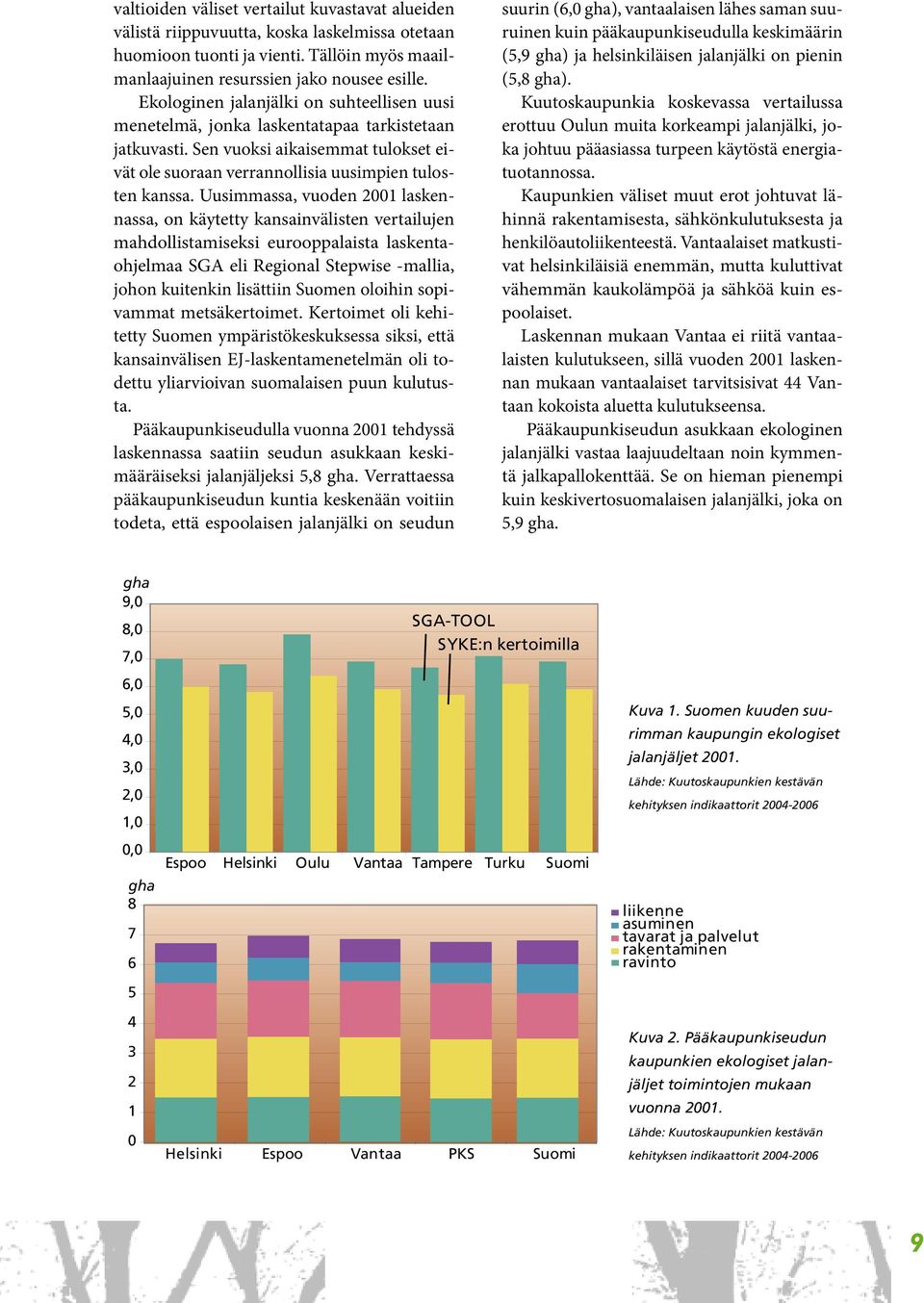 Uusimmassa, vuoden 2001 laskennassa, on käytetty kansainvälisten vertailujen mahdollistamiseksi eurooppalaista laskentaohjelmaa SGA eli Regional Stepwise -mallia, johon kuitenkin lisättiin Suomen