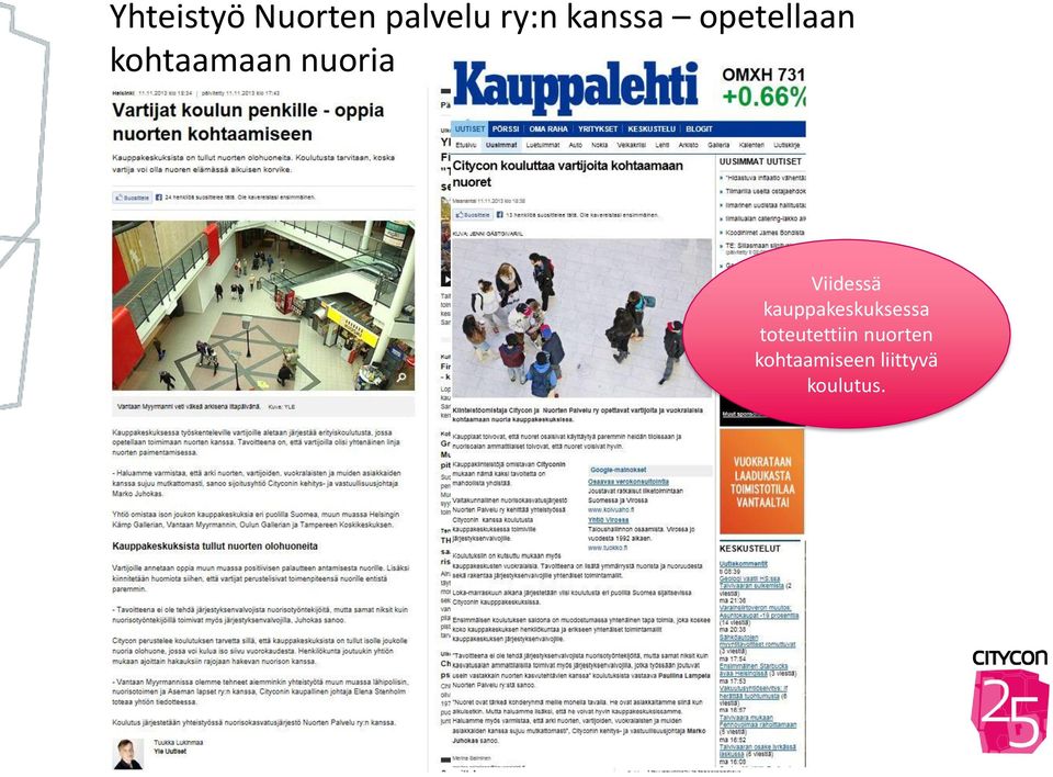 kauppakeskuksessa toteutettiin nuorten