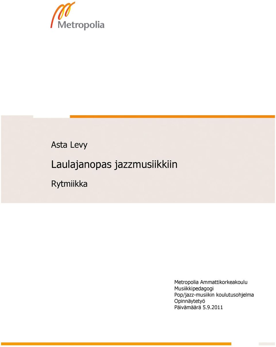 Musiikkipedagogi Pop/jazz-musiikin