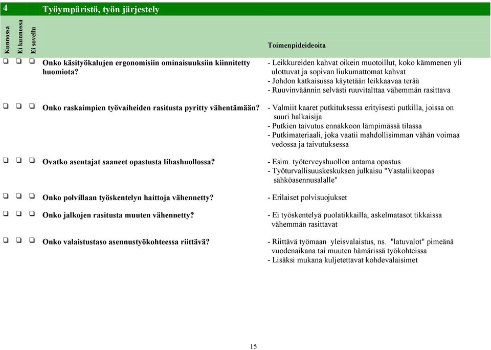 ruuvitalttaa vähemmän rasittava Onko raskaimpien työvaiheiden rasitusta pyritty vähentämään?