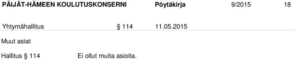 Yhtymähallitus 114 11.05.