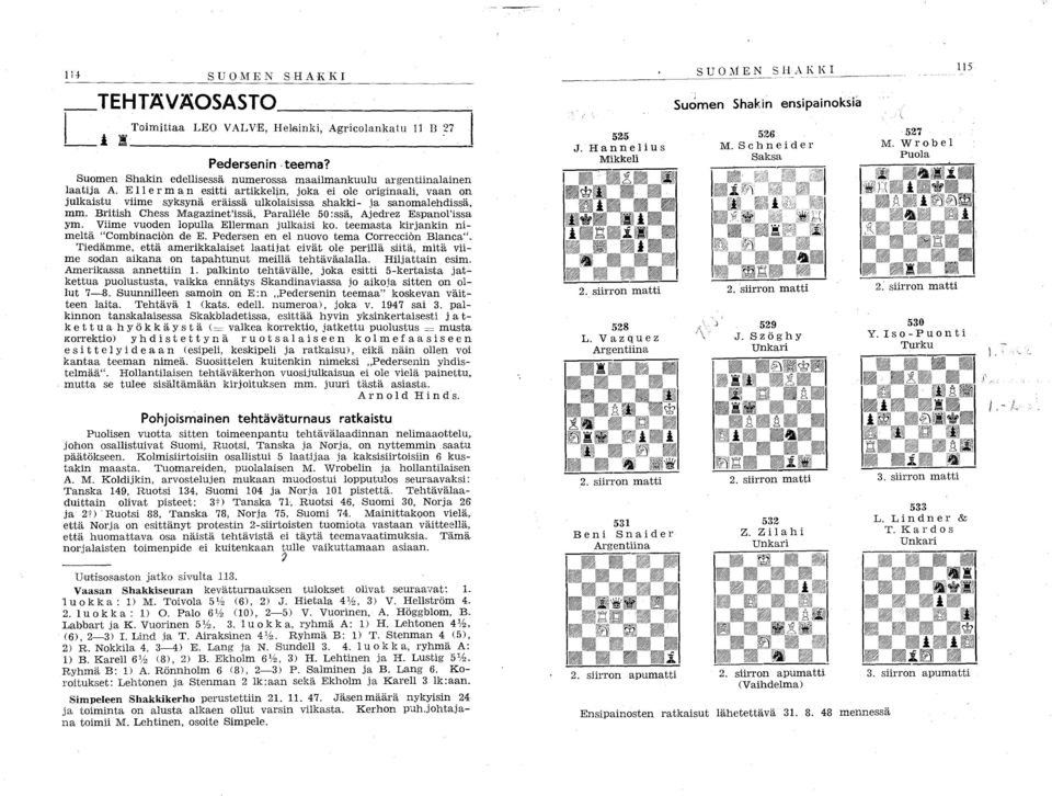 E II e r m a n esitti artikkel}n, joka ei ole originaali, vaan on julkaistu viime syksynä eräissä ulkolaisissa shakki- ja sanomalehdissä, mm.