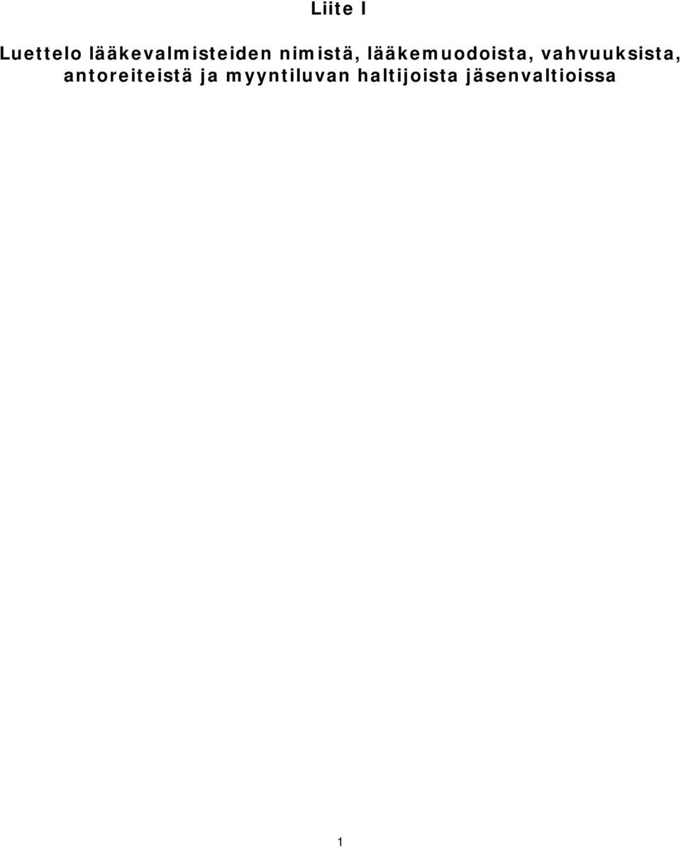 lääkemuodoista, vahvuuksista,