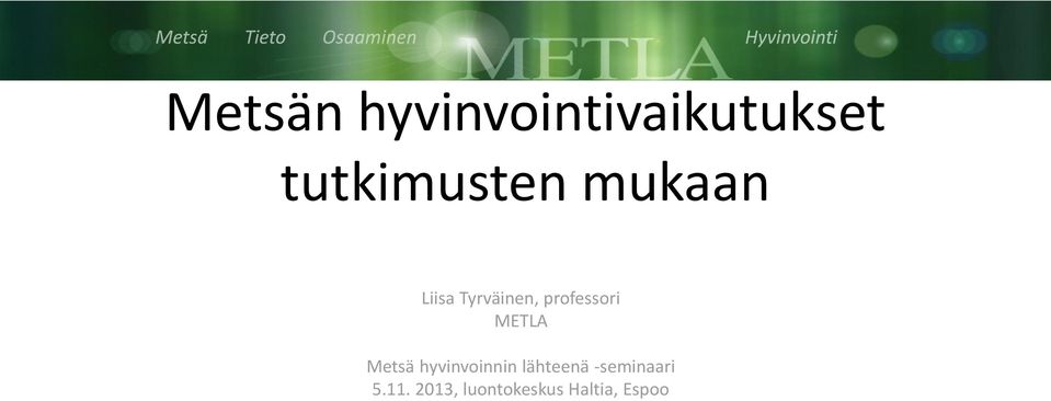 professori METLA Metsä hyvinvoinnin