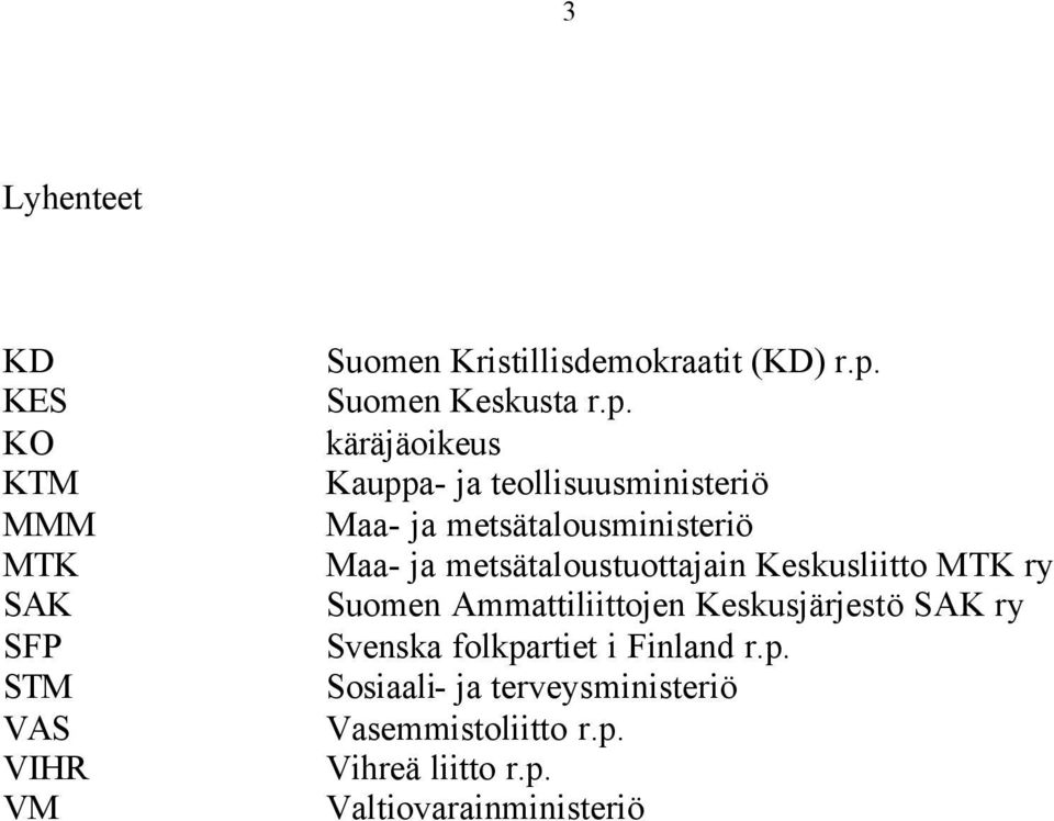 käräjäoikeus Kauppa- ja teollisuusministeriö Maa- ja metsätalousministeriö Maa- ja metsätaloustuottajain