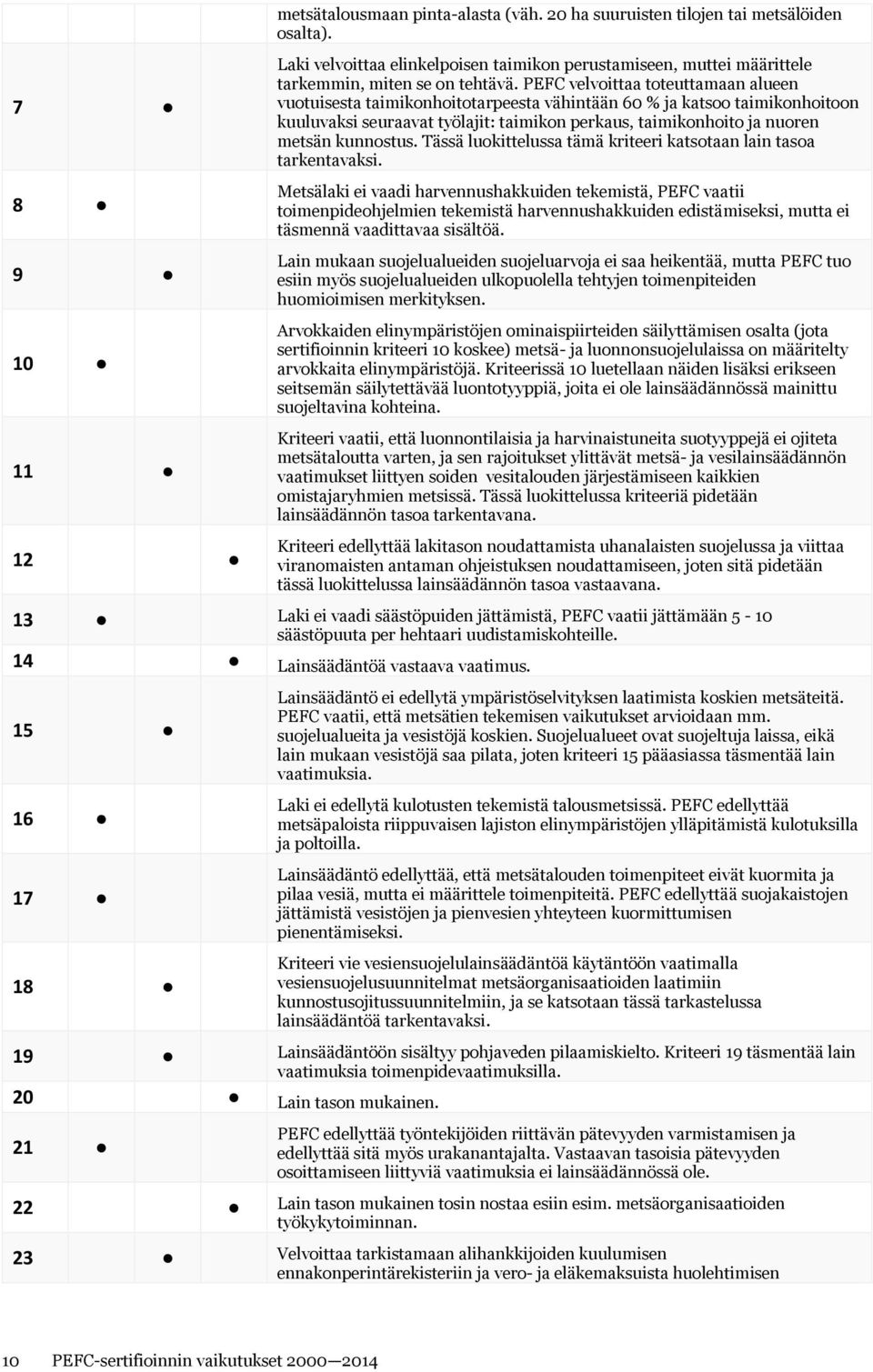 kunnostus. Tässä luokittelussa tämä kriteeri katsotaan lain tasoa tarkentavaksi.