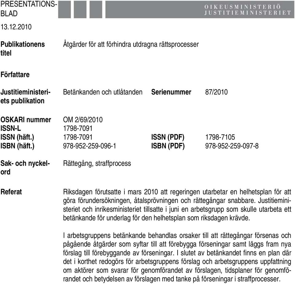 ISSN-L 1798-7091 ISSN (häft.) 1798-7091 ISSN (PDF) 1798-7105 ISBN (häft.