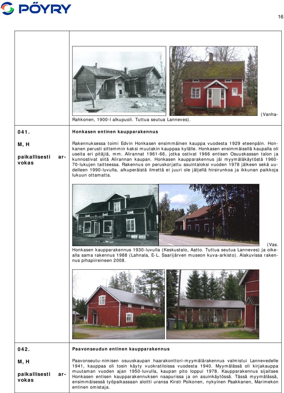 Alirannat 1961-66, jotka ostivat 1966 entisen Osuuskassan talon ja kunnostivat siitä Alirannan kaupan. Honkasen kaupparakennus jäi myymäläkäytöstä 1960-70-lukujen taitteessa.