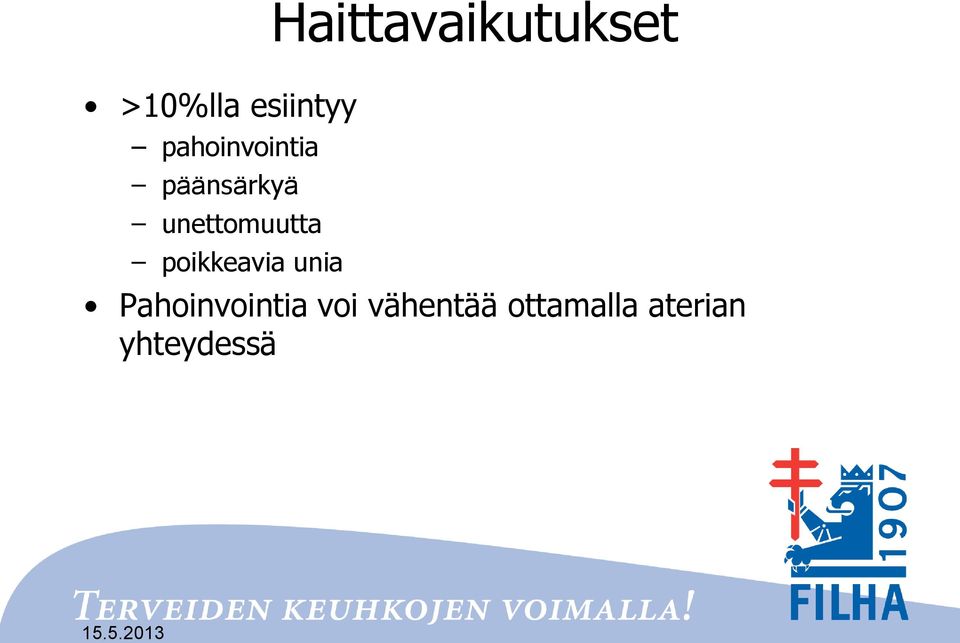 unia Haittavaikutukset