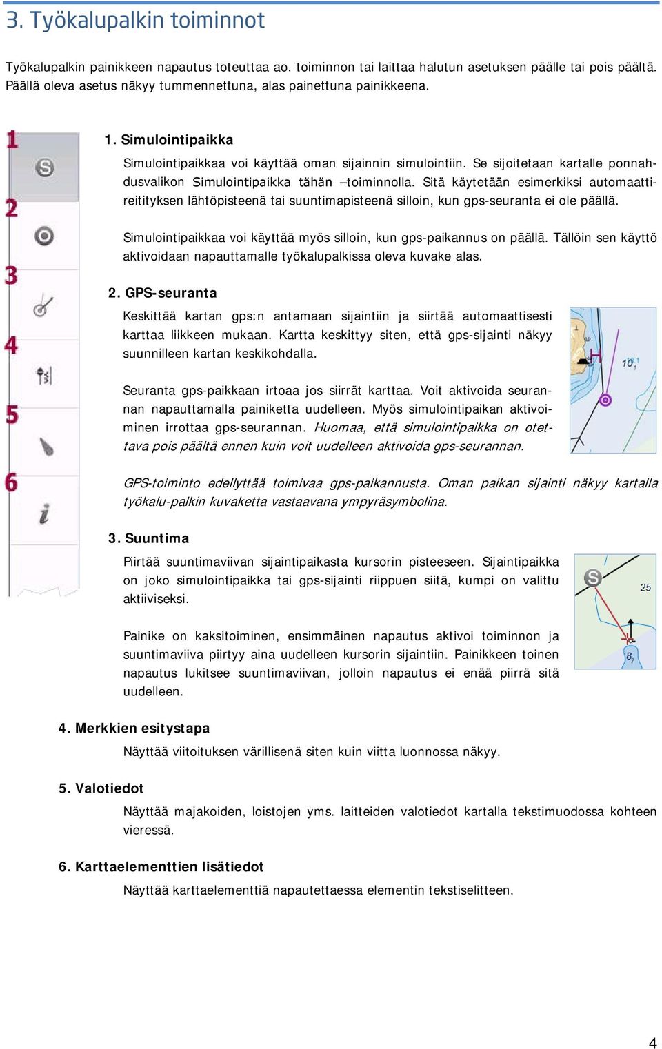 Se sijoitetaan kartalle ponnahdusvalikon Simulointipaikka tähän toiminnolla.