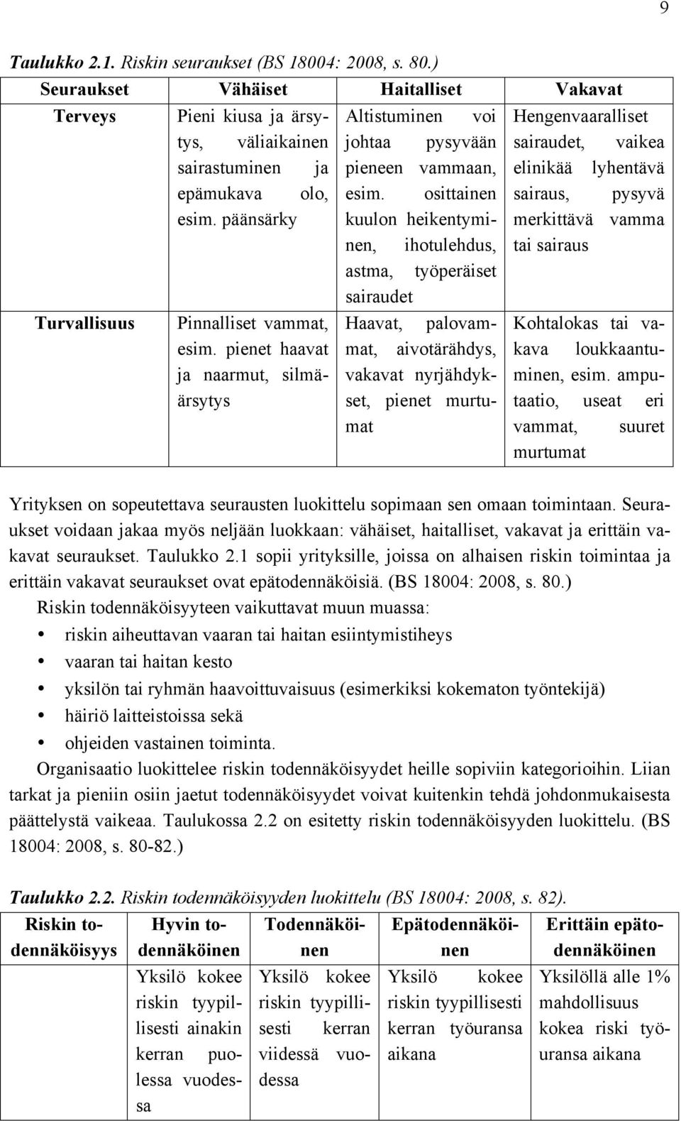 lyhentävä epämukava olo, esim. osittainen sairaus, pysyvä esim.