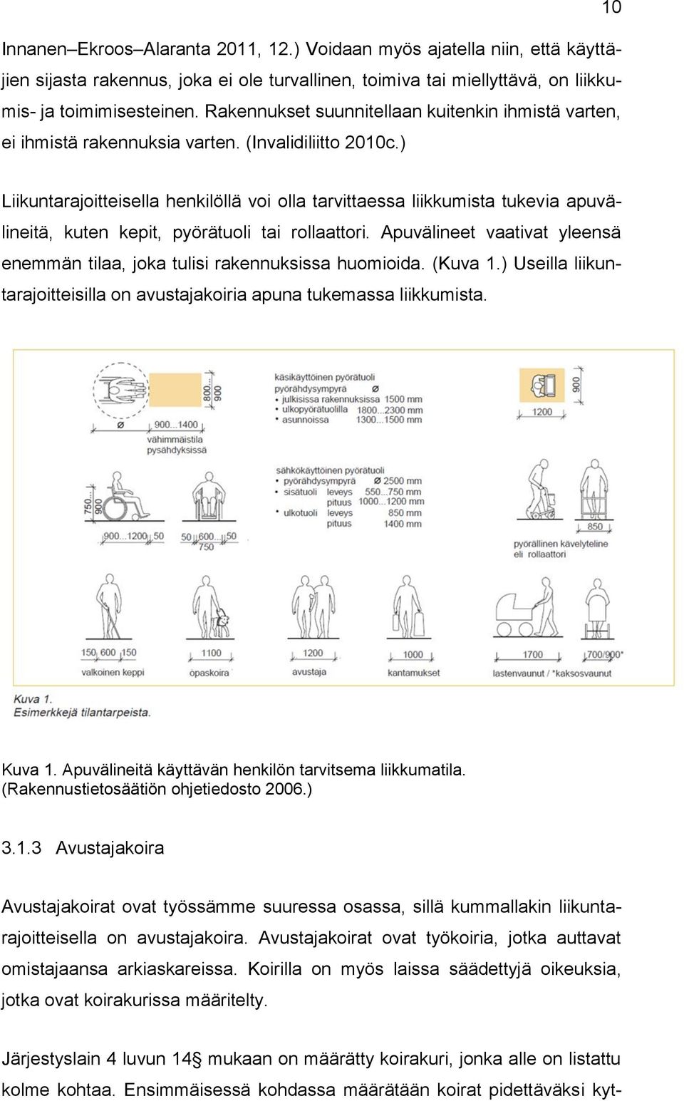 ) Liikuntarajoitteisella henkilöllä voi olla tarvittaessa liikkumista tukevia apuvälineitä, kuten kepit, pyörätuoli tai rollaattori.