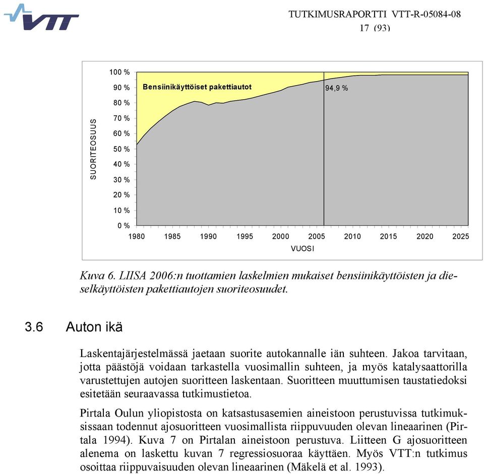 Jakoa tarvitaan, jotta päästöjä voidaan tarkastella vuosimallin suhteen, ja myös katalysaattorilla varustettujen autojen suoritteen laskentaan.