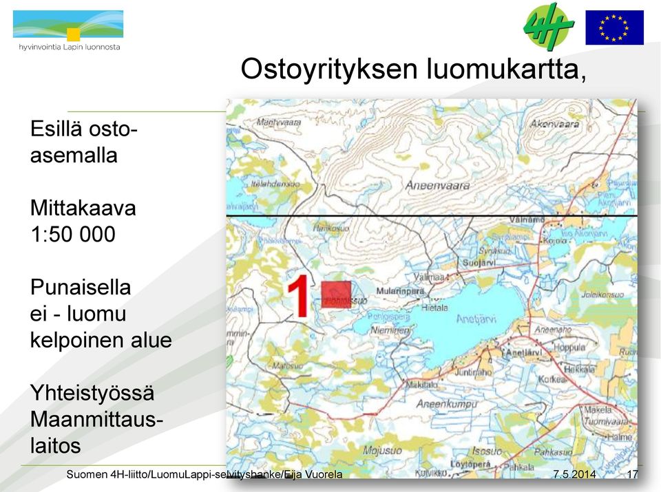 Punaisella ei - luomu kelpoinen alue