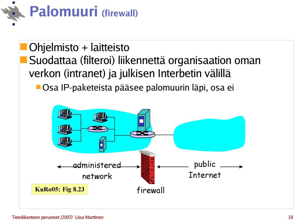 IP-paketeista pääsee palomuurin läpi, osa ei administered network public