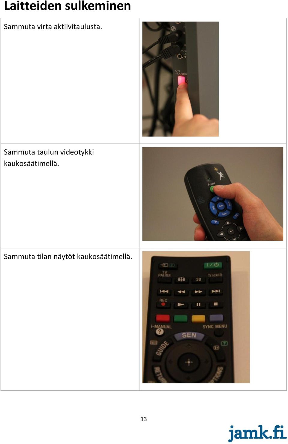 Sammuta taulun videotykki