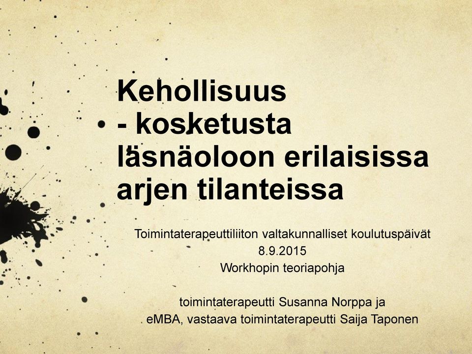 koulutuspäivät 8.9.