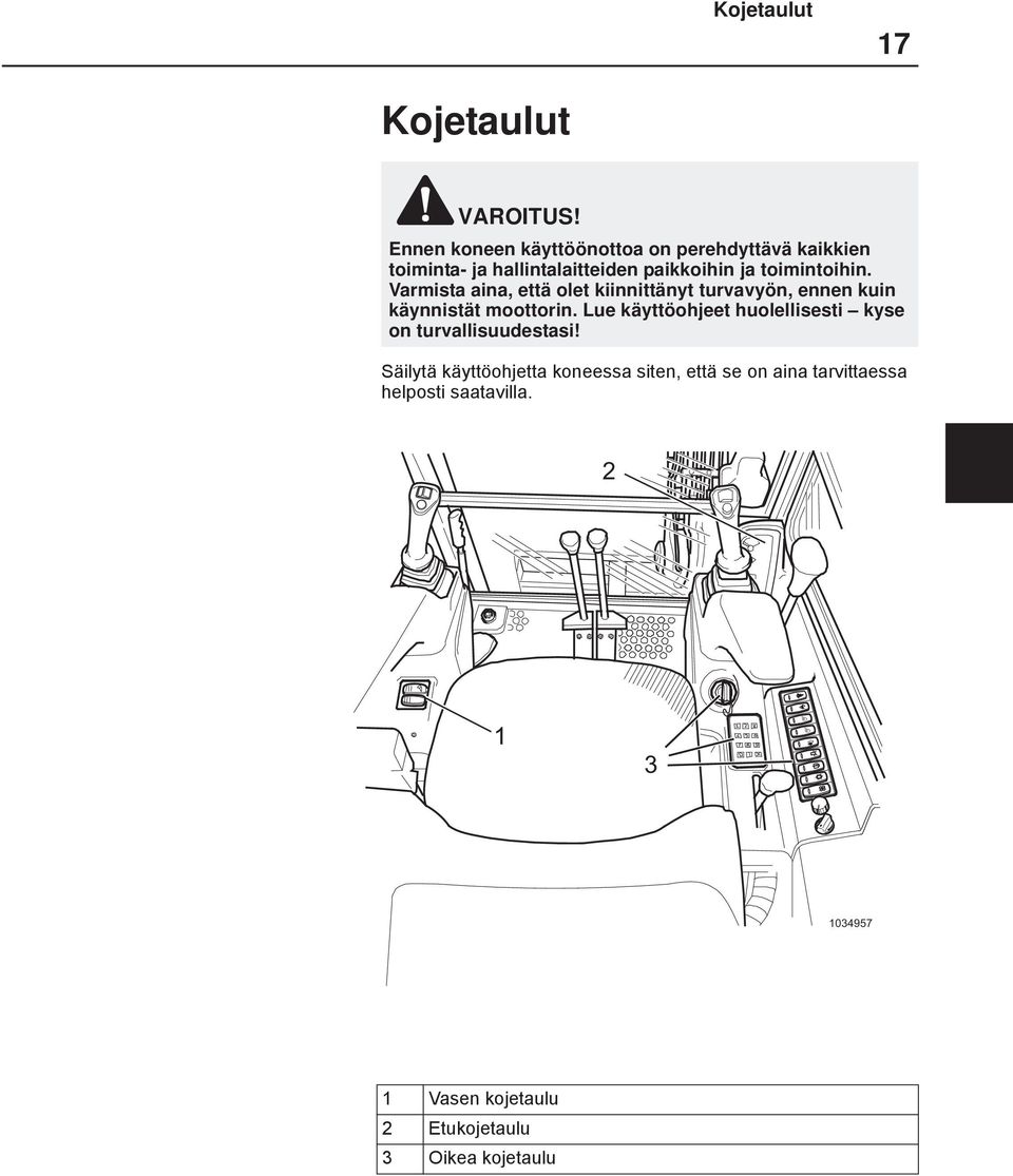 Varmista aina, että olet kiinnittänyt turvavyön, ennen kuin käynnistät moottorin.