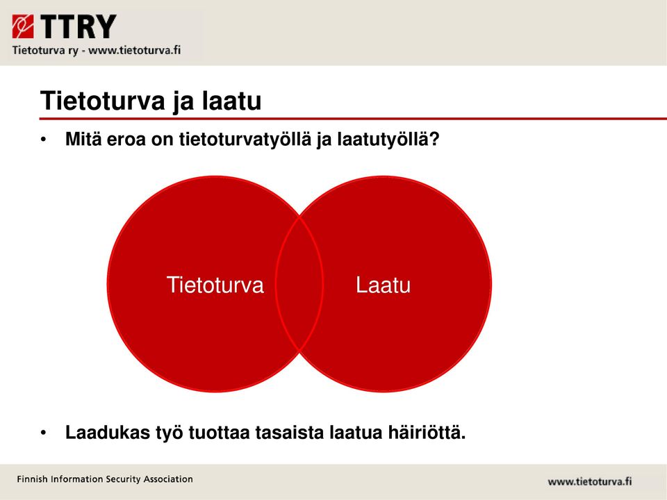 Tietoturva Laatu Laadukas työ