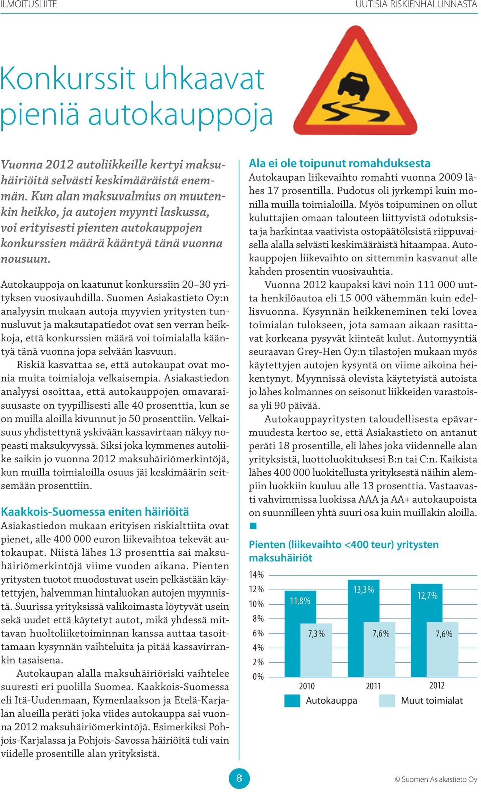 Autokauppoja on kaatunut konkurssiin 20 30 yrityksen vuosivauhdilla.